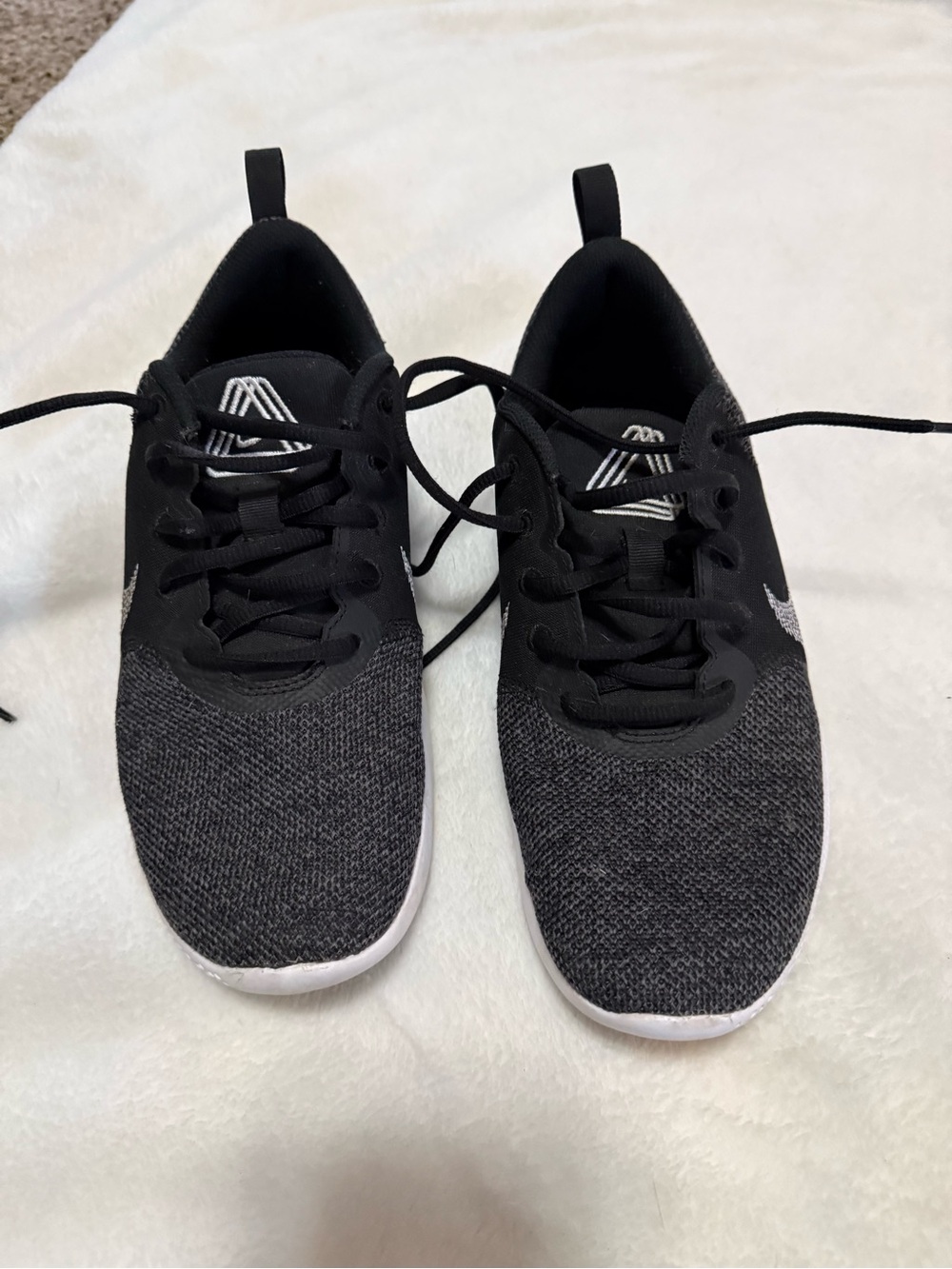 Women's Black Knit Athletic Sneakers - Lightweight Comfort